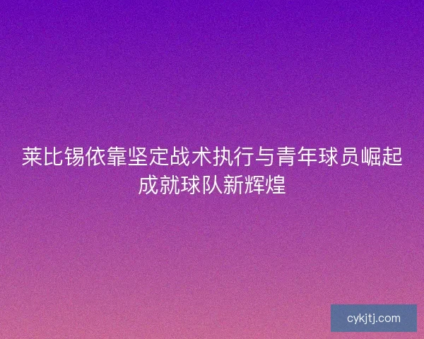 莱比锡依靠坚定战术执行与青年球员崛起成就球队新辉煌